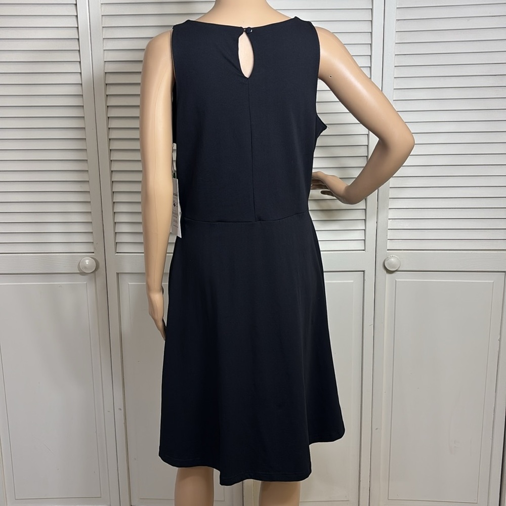 NWT Pact Black Sleeveless A-Line Knee Length Dress Fit & Flare Organic Cotton XL - Picture 7 of 12